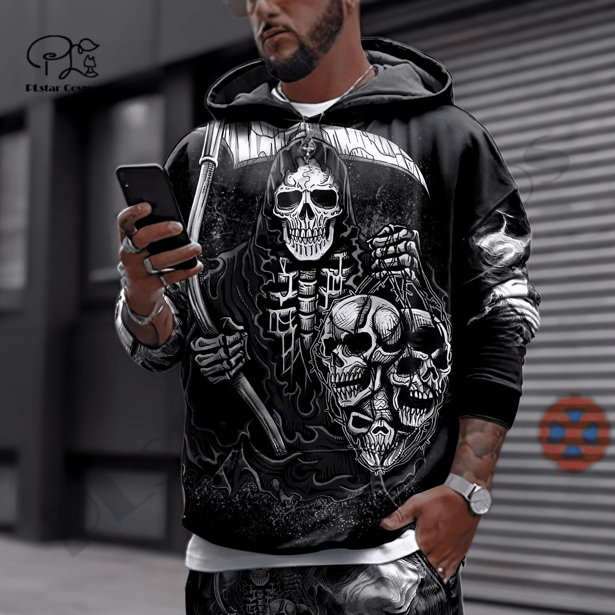 

PLstar Cosmos 3Dprinted Newest Skull Gothic Art Harajuku Streetwear Unique Funny Unisex Casual Sport Hoodies/Sweatshirt/Zip Q-10