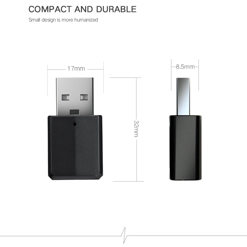 Bluetooth 5.0 Audio Transmitter Receiver Mini USB 3.5mm AUX Jack Stereo Music Wireless Bluetooth Adapter For TV PC Car Speaker