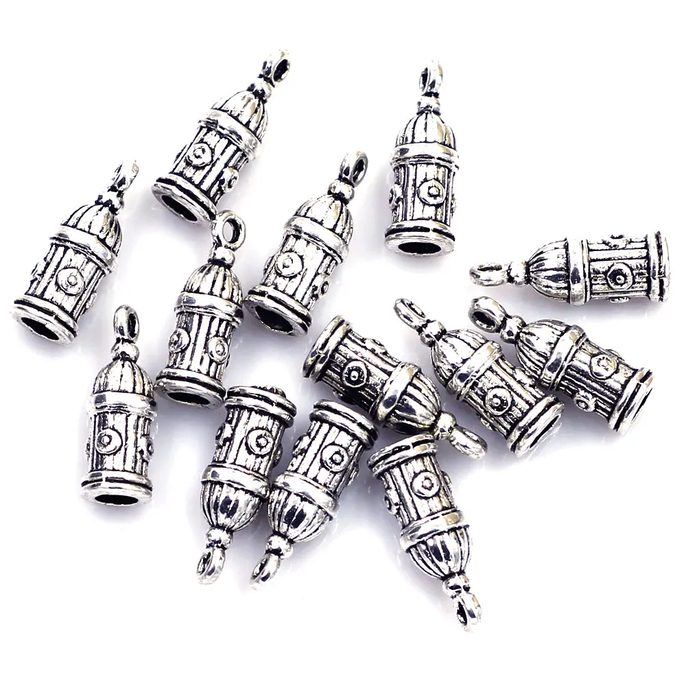 

150Pcs Pendants Fire Hydrant Metal Silver Tone For Charms Neckalces Jewelry DIY Findings Charms 20x7mm