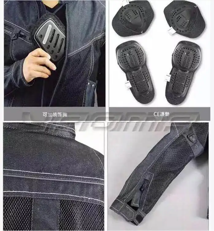 JK-006 summer leisure denim mesh coat racing motorcycle riding jacket suit men heavy motorcycle Rider with Protection