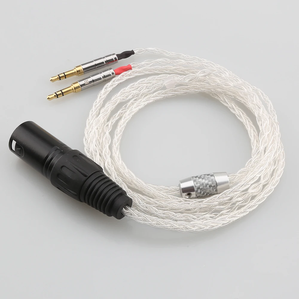 99% Pure Silver 8 Core Headphone Earphone Cable For Hifiman Sundara Ananda HE1000se HE6se he400i he400se Arya He-35x