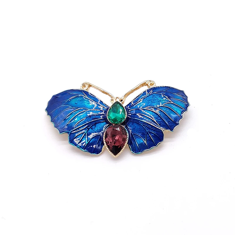 PD BROOCH New Drip Glass Ziron Butterfly High-end Exquisite Clothing Accessories Brooch Wholesale Jewelry