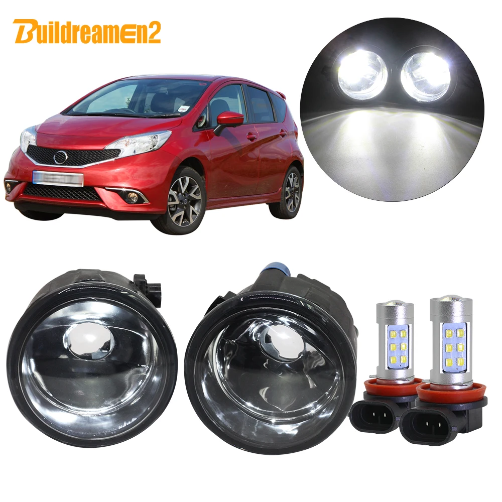 

Buildreamen2 для Nissan Note E11 MPV Субару Outback 2006-2015 автомобиля H8 H11 туман светильник сборки абажур + лампы дневного светильник DRL 12V