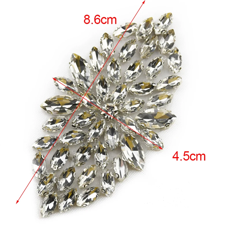 Small Size Crystal Rhinestone Applique, DIY Jewelry Sew On, Wedding Belt, Shoes and Jacket, WRA-1048