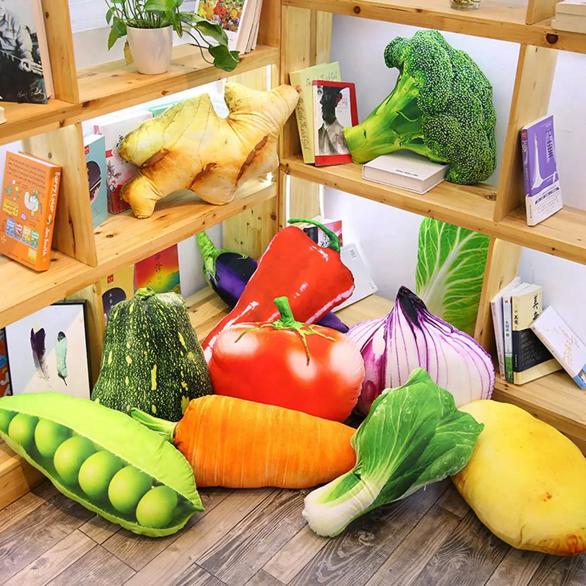 Almohada de juguete de peluche de frutas y verduras en 3D, cojín de patata de fresa Linda creativa, divertido regalo de cumpleaños de Navidad para niños