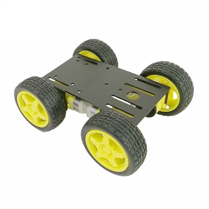 Nueva llegada 4WD chasis de coche Robot de Metal C101 con cuatro ruedas de Motor TT para Arduino Uno R3 DIY Maker Kit de enseñanza educativa