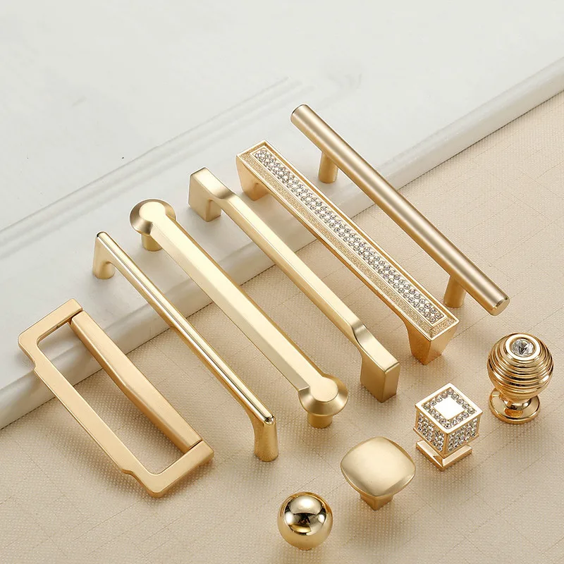 Zinc Alloy Pearl Gold Cabinet Knobs Kitchen Door Handles Drawer Cupboard Door Handle Cabinet Handles for Furniture Hardware