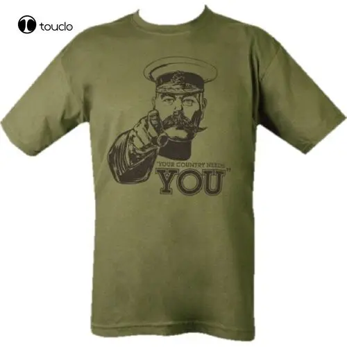 Mens Army T-Shirt S-3Xl Ww1 Lord Kitchener Your Country Needs You Military