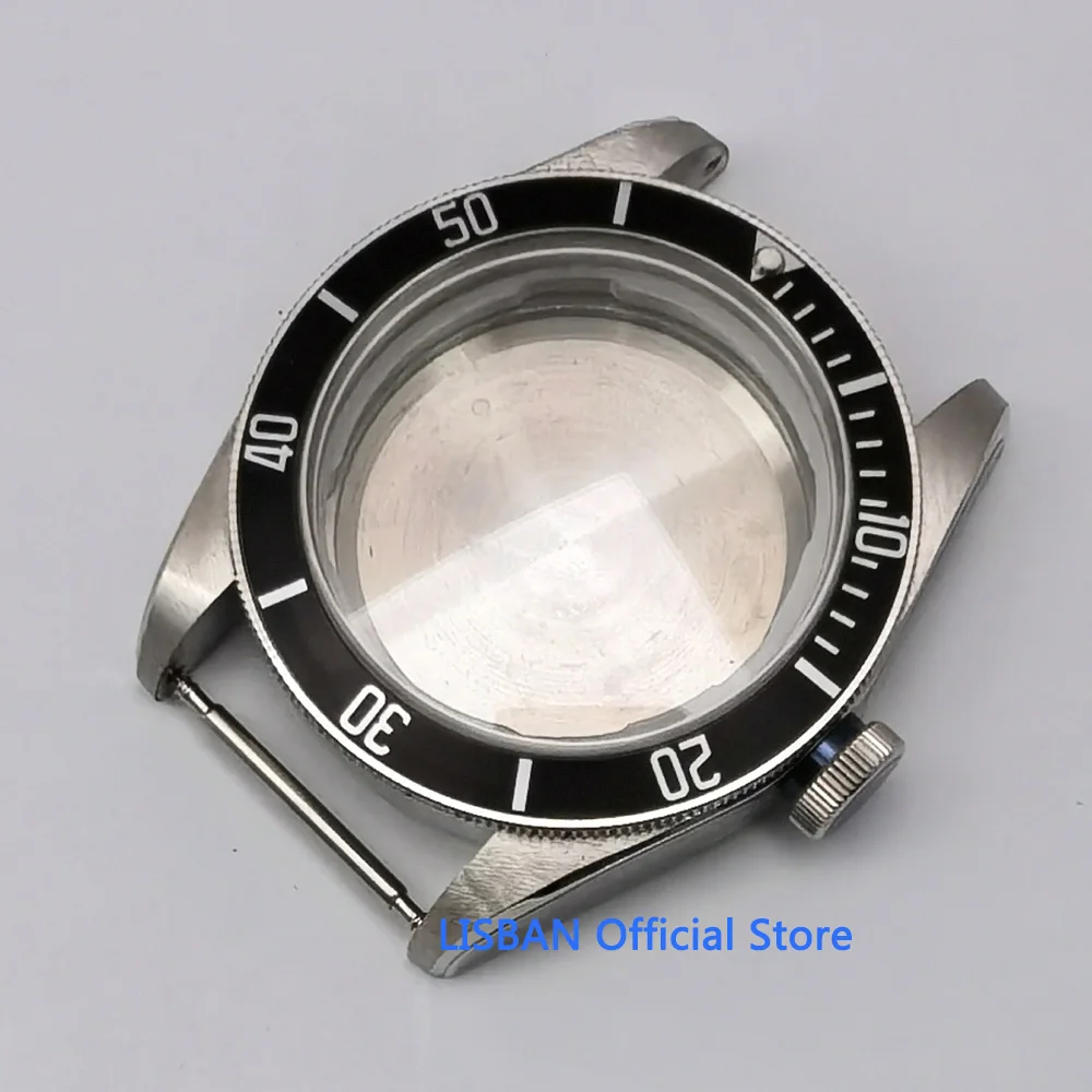 41.5mm Silver Solid Stainless Steel Watch Case Sapphire Glass fit NH35 NH36 ETA2824 PT5000 Seagull ST2130 Movement