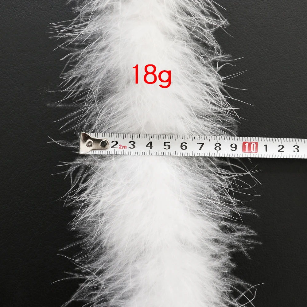 2 Meters Fluffy Marabou Feathers Boa Scarf White Feather On Ribbon Decoration Wedding Clothing Sewing Accessory 11-50 grams