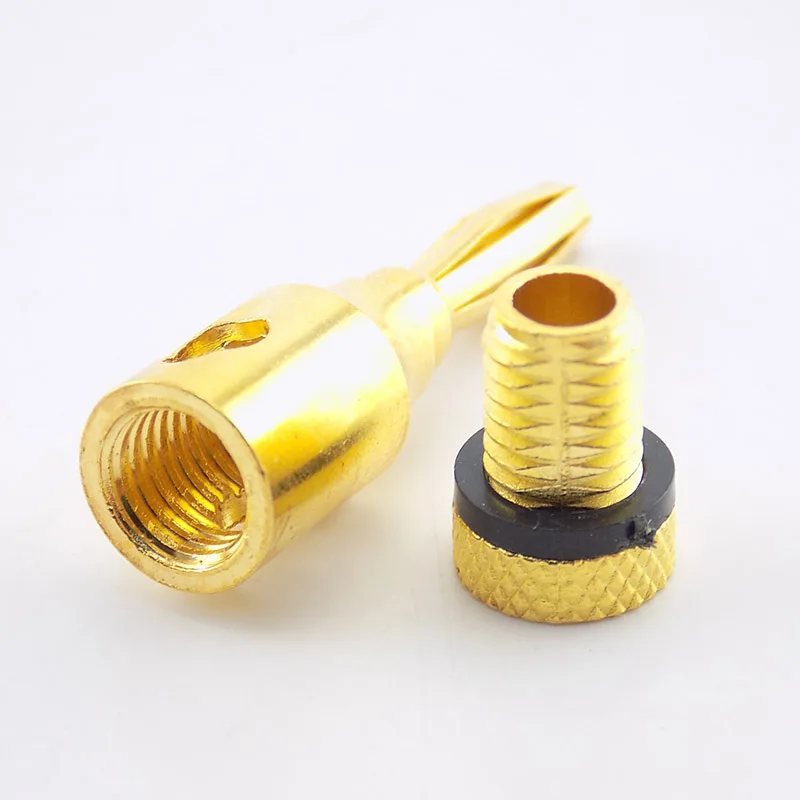 2/8pcs 4mm Banana Plug Gold-Plated Musical Cable Wire Audio Speaker Connector Plated Musical Speaker Cable Wire Pin Connectors