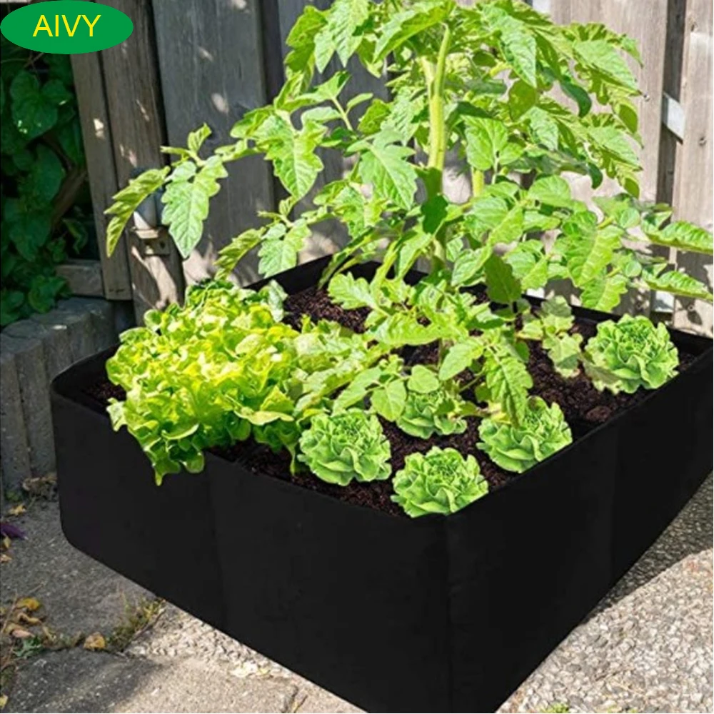 Garden Grow Bag Rectangle Breathable Planting Container Anti-Corrosion Raised Planting Bed Gardening pots Flowers Vegetables