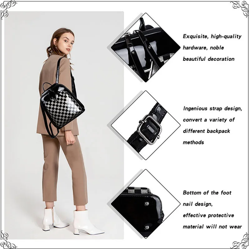 Vintage Luxury Brand Women Backpack Large Capacity Travel Backpacks Fashion Girl School Bag Multifunction Shoulder Bags Mochila