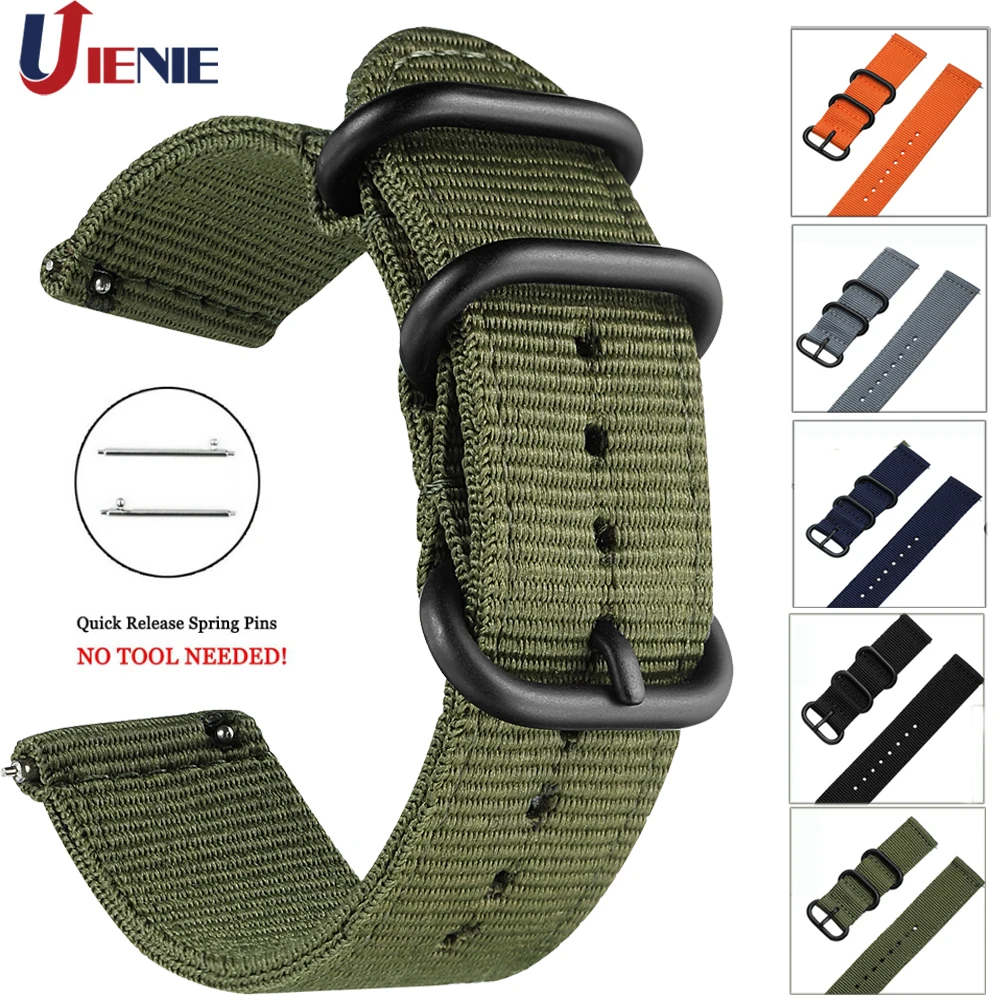 Correa de nailon para Samsung Gear S3 S2, Correa clásica para Galaxy Watch, pulsera deportiva Amazfit, 20mm, 22mm, 46mm, 42mm