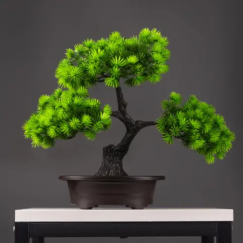 27 cm konstgjorda tallväxter Bonsai konstgjorda träddekorationer plastväxter landskapssimuleringsträd för heminredning skrivbordsdekoration 10 best sales bonsai-frö - №5