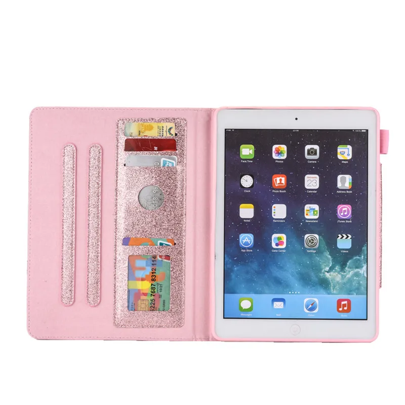 Cute Bling Glitter Smart Case for iPad Air 1 2 5th Generation Cover for Coque iPad Air 1 2 5 Case for iPad 9.7 Case 2017 2018