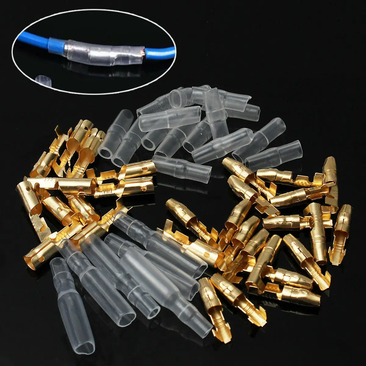120pcs 3.5MM Male-female Connection Terminal With Insulating Cover For Fast Wire Connector and Jacket