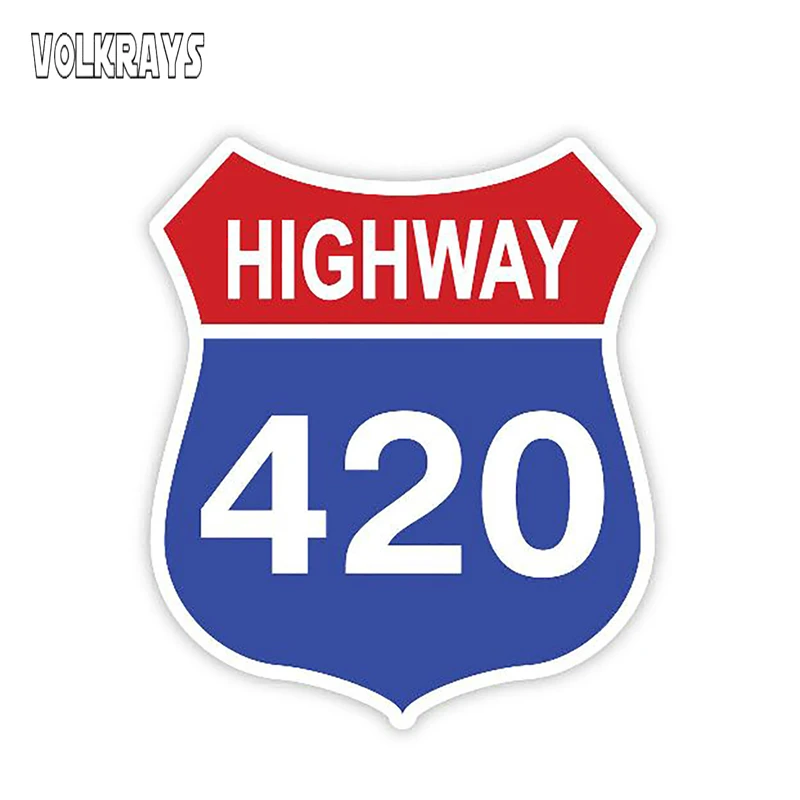

Оригинальные автомобильные наклейки Volkrays Highway 420, виниловые водонепроницаемые аксессуары для автомобильных мотоциклов, 13 см * 11 см