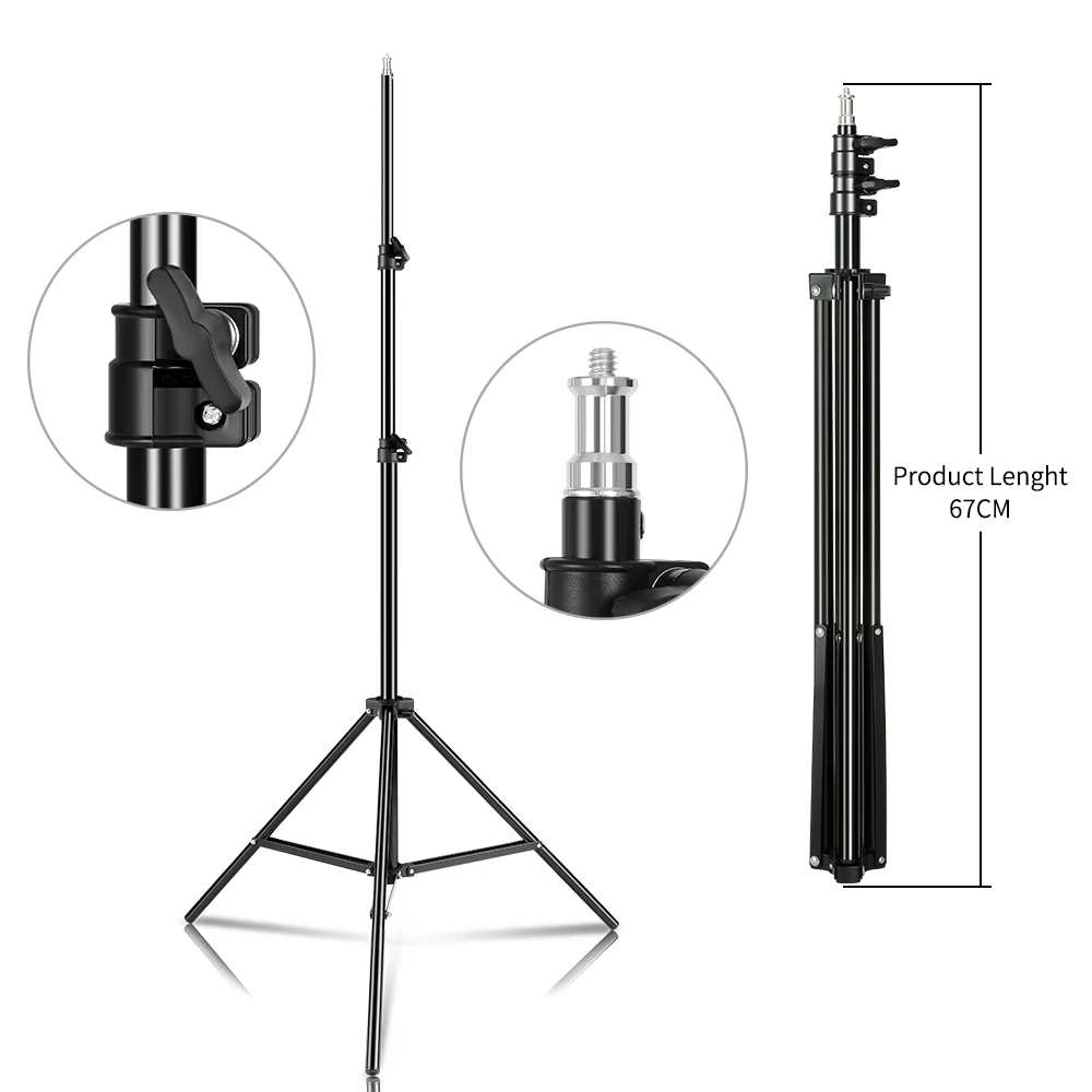 

37/68/100/150/200cm 1/4"Screw Light Stand Photographic Tripod Accessories For Photo Studio Softbox Lighting Suit Ring Light Live