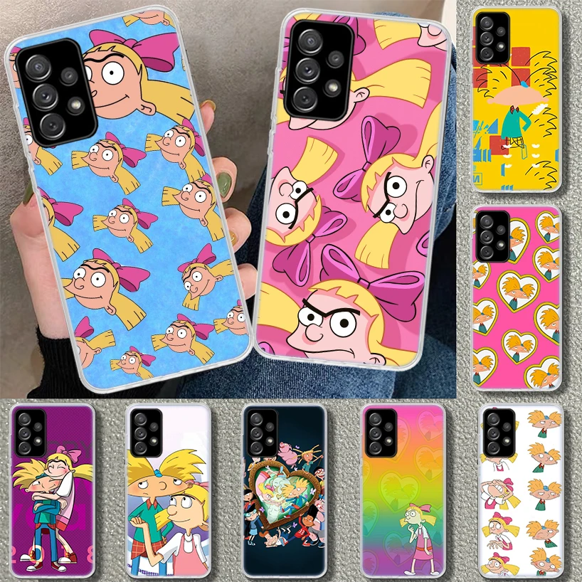 Hey Arnold Helga Cute Funny Cartoon Phone Case for Samsung Galaxy A15 A25 A35 A55 A14 A24 A34 A54 A04S A13 A23 A33 A53 A03S A52 