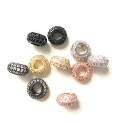 10pcs/lot 11mm Large Hole Wheel Spacer Beads for Women Bracelet Girl Necklace Making Copper Jewelry Accessory Findings Wholesale