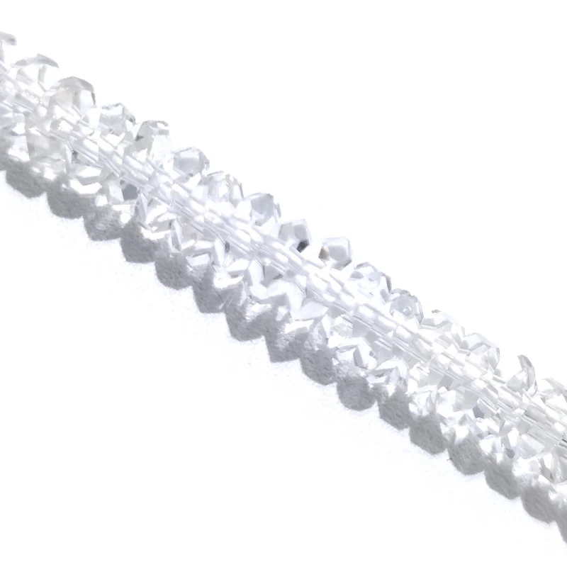 Natural Stone Faceted White Crystal Beads Small Section Loose Spacer for Jewelry Making DIY Necklace Bracelet 15'' 3x4mm 4x6mm