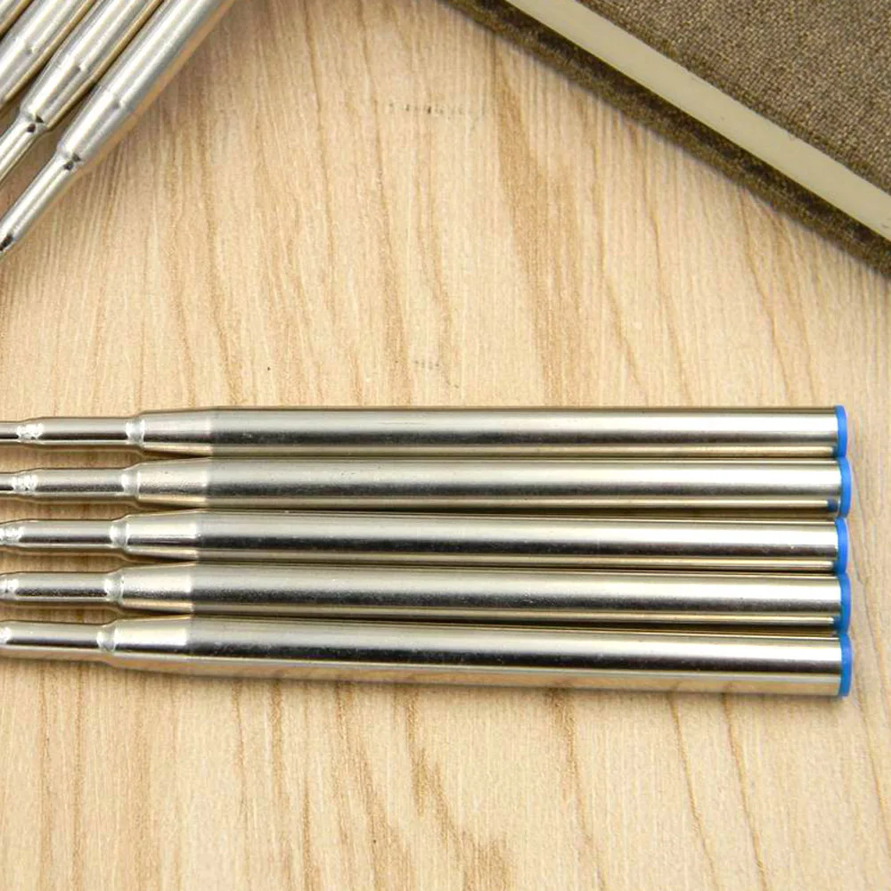 Hoge Kwaliteit Merk 5Pc Blauw Metalen 5Pc Zwart 0.5Mm Kantoor Balpen Vullingen Handtekening Kantoorbenodigdheden Inkt vullingen