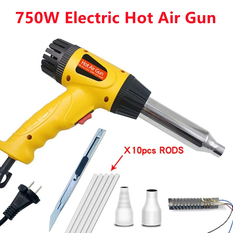 

2000W 110/220V Electric Hot Air Gun Dual Wind Speed Thermoregulator Film Heat Air Gun with Nozzle Power Heater