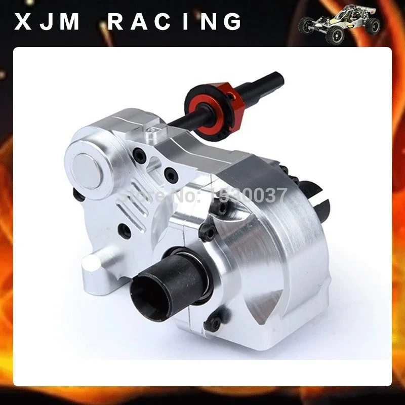 Conjunto rachado de três estágios da caixa de engrenagens do metal do cnc com diferencial para 1/5 hpi km rofun rovan baja 5b 5t 5sc ss caminhão rc catr peças