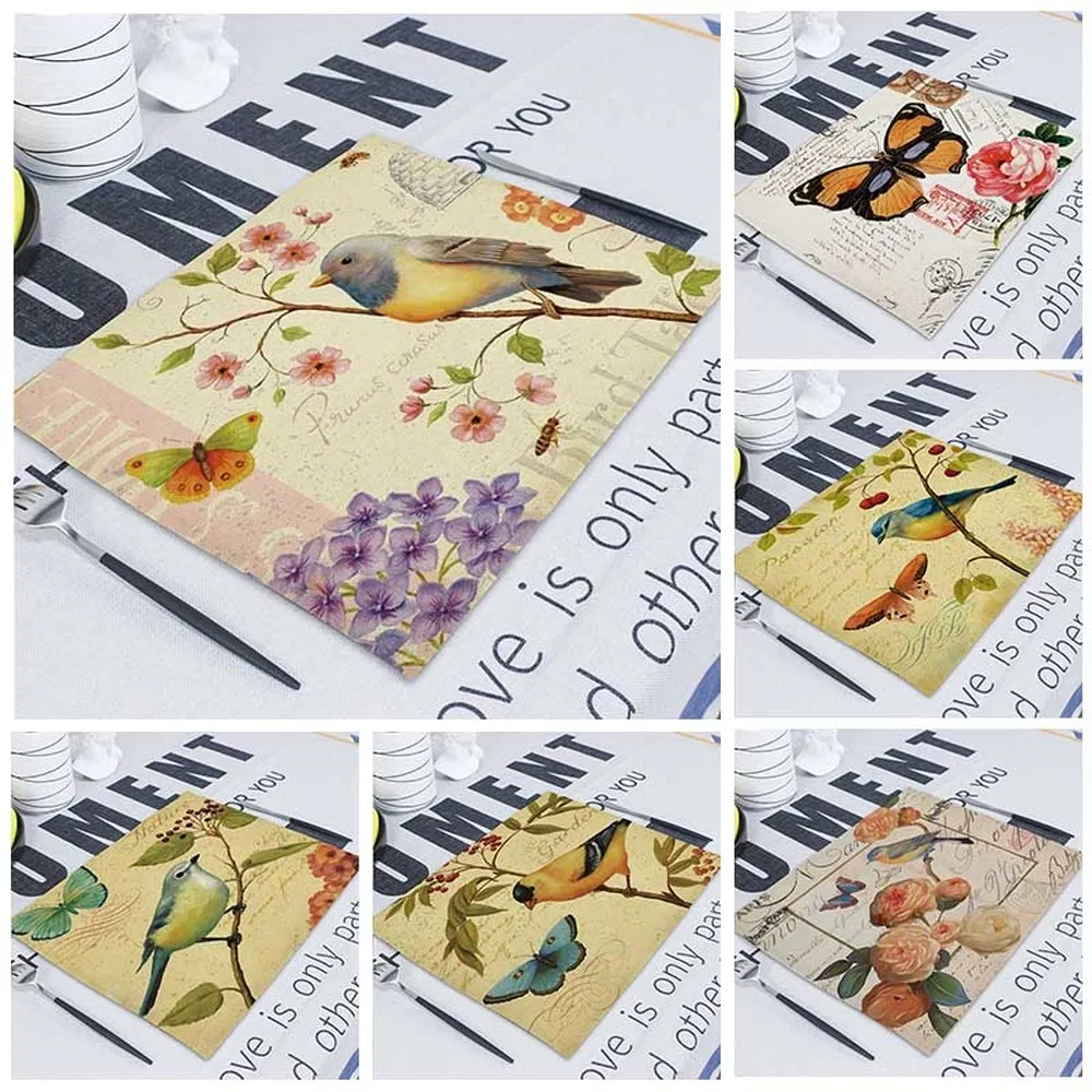 

Bird Table Napkins Linen Wedding Napkins Placemat Rectangle Linen Napkin Paper Serviettes Fabric Kitchen Table Towel Tovaglioli