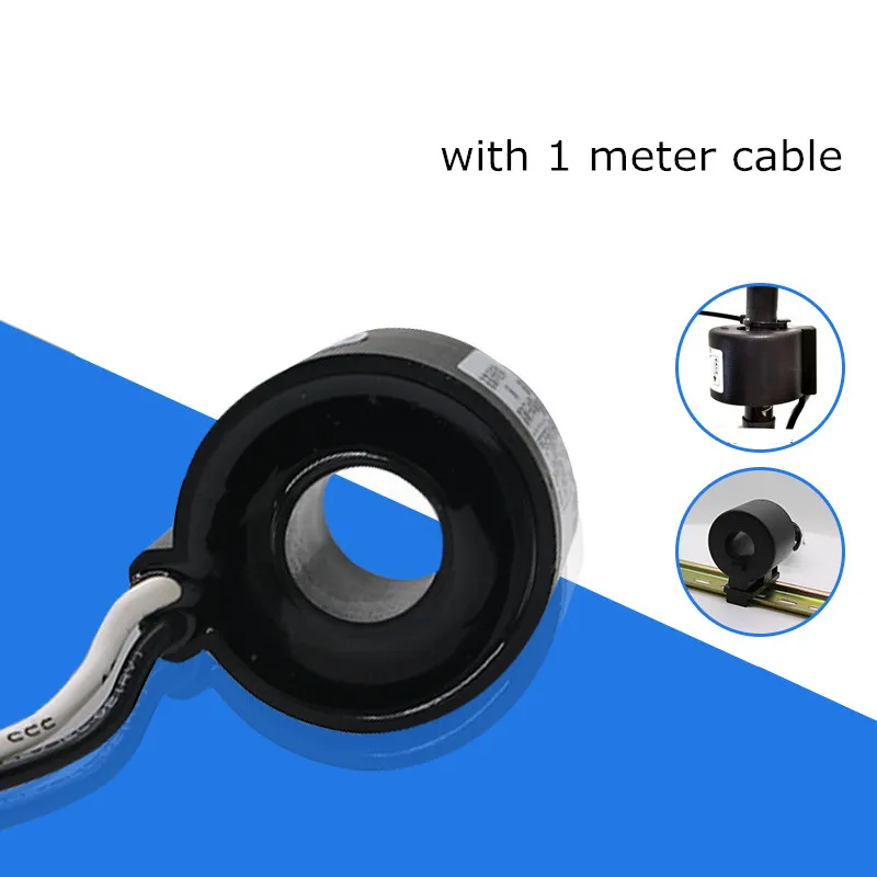 Din Rail Mount Three-phase AC miniature current transformer 30/5 50/5 100/5 200/5A 0.5 class outdoor waterproof w cable