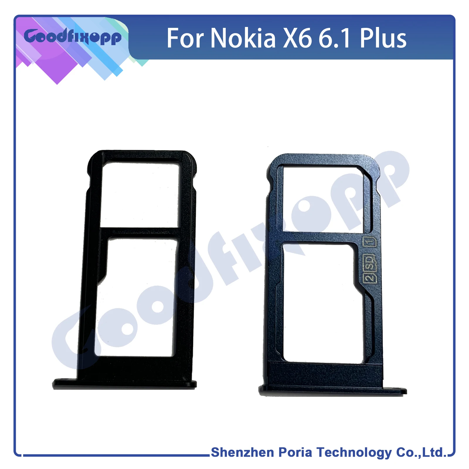 For Nokia X6  6.1 Plus SIM Card And Adaptors Take The Chip Tray Support Cassette-Replacing Housing Repair Parts SD Card Slot