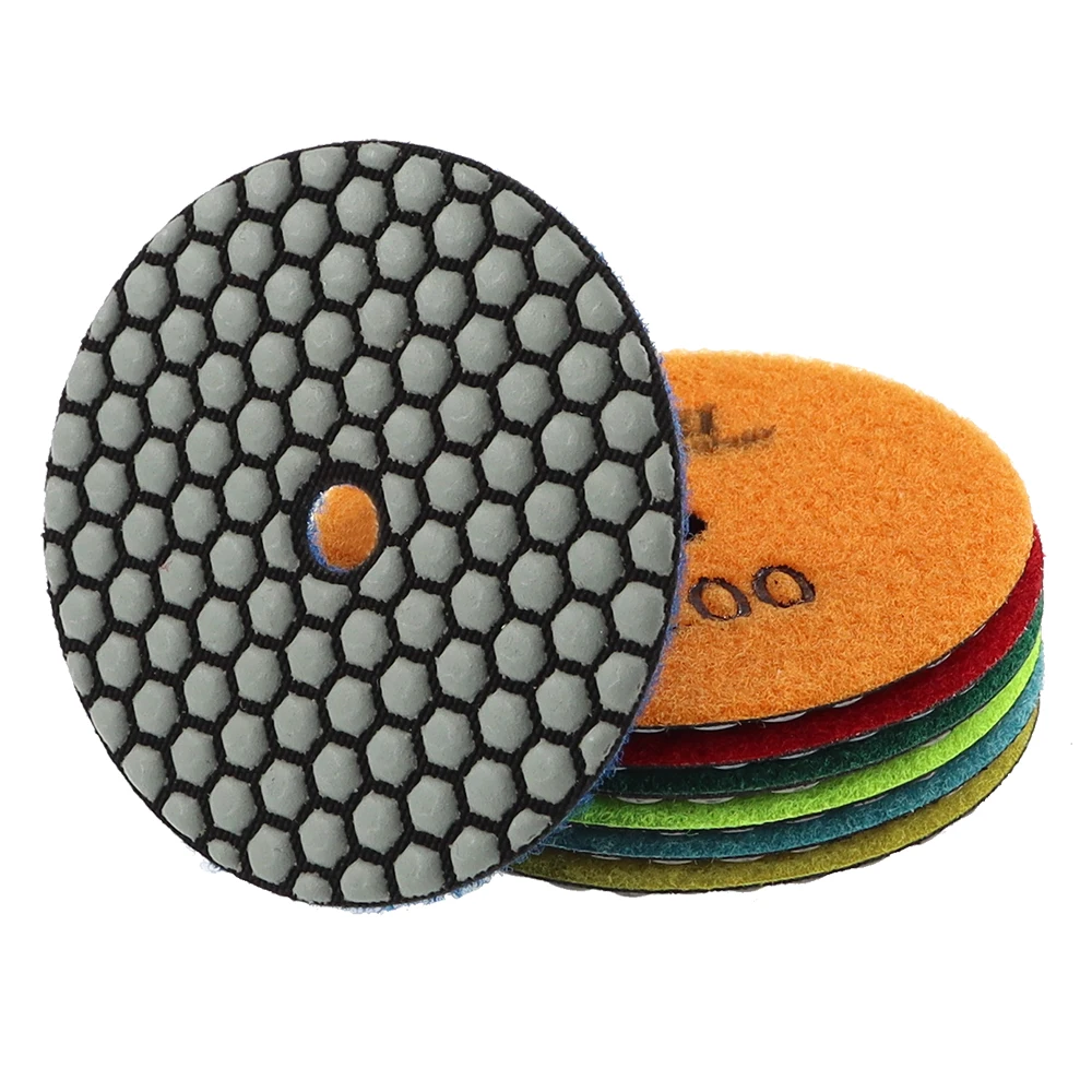 7PCS/Set 4 Inch Dry Polishing Pad Sharp Flexible 100mm Diamond Polishing Pads For Granite Marble Stone Concrete Sanding Disc