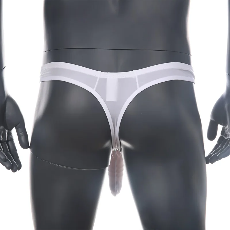 CLEVER-MENMODE Männer Sexy Unterwäsche Thongs Höschen Großen Elefanten Nase Unterhose Lang Open Penis Beutel hombre T-back Tanga