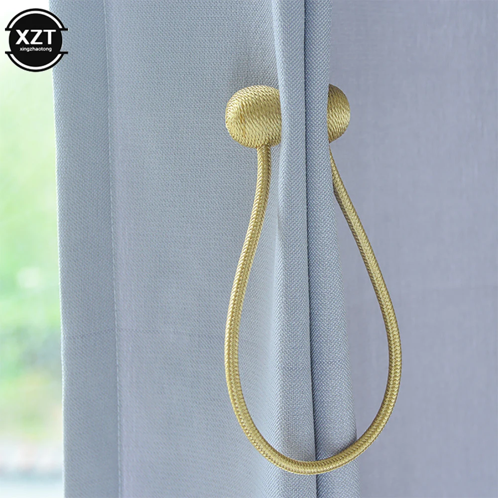 1 stks Magnetische Bal Gordijn Tie Rope Backs Terugloopsper Touw Kronkelende Gesp Clips Accessoire Staven Haak Houder Home Decoraties
