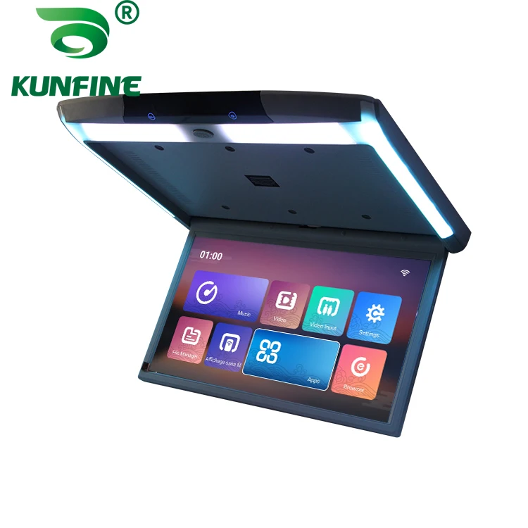 12.5 inch Display digital screen Android 9.0 Car Roof Monitor LCD Flip Down Screen Overhead Multimedia Video Ceiling Roof mount