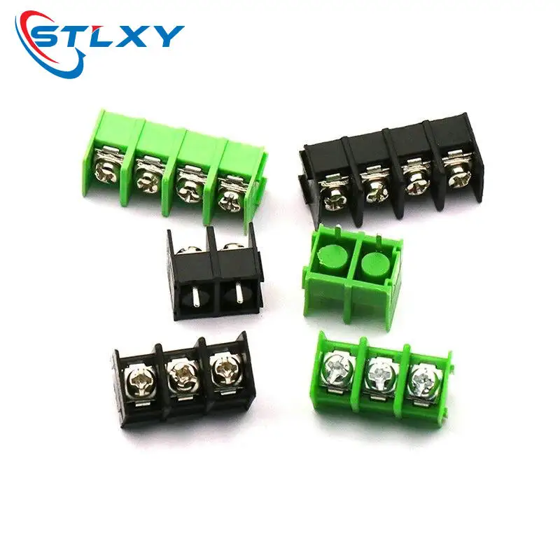 10pcs 7.62mm KF7.62-2P 3P 4P MG762-2 3 4 Pin Can be spliced Screw Terminal Block Connector Black Green 7.62mm Pitch