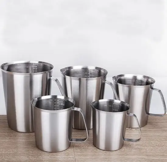 

Stainless Steel Measuring Cup Graduated/Baking/Liquid/Milk Coffee Cup Pitcher Measure for Cooking Tool 500ml/1000ml