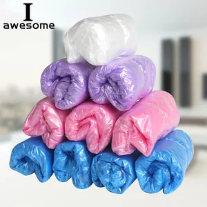 1 paquete/100 pcs cubiertas de zapatos de lluvia desechables al aire libre cubre las cubiertas de botas impermeables sobre el plástico grueso. 8 Mejores impermeables de zapatos de ventas - №8