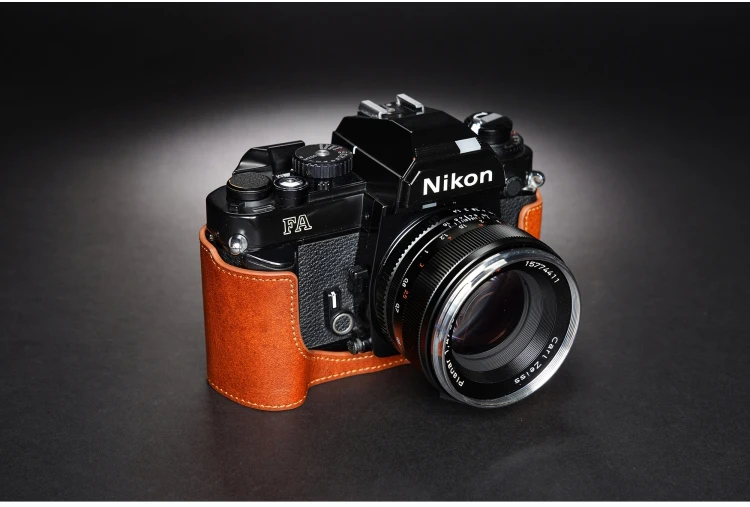 Nikon FA カメラ用デザイン手作り本革カメラハーフケースカバーバッグ