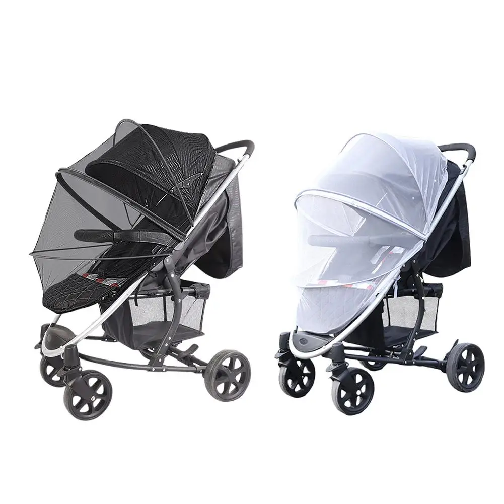 Baby Universal Strollers Carriers Car Seats Baby Stroller Mosquito Cover Zippered Mesh Mosquito Net Cover Stroller Accessories