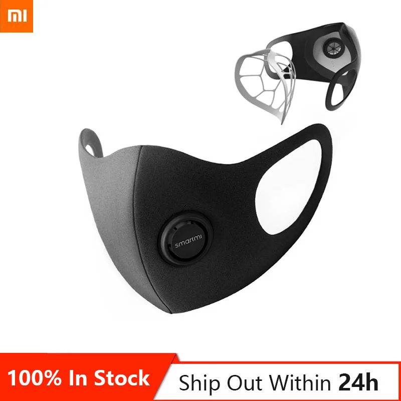 Stock Xiaomi Smartmi Mask PM2.5 Haze Anti-haze Adjustable Ear Hanging 3D Design Comfortable Light Breathing S M L