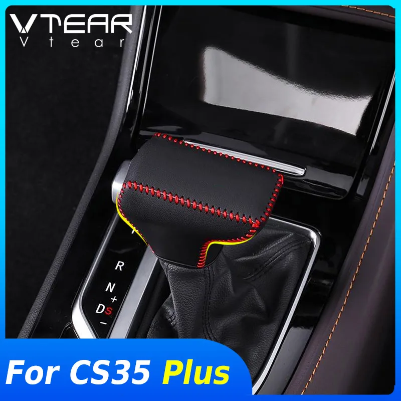 Vtear Gear Head Collars Cover Interior Knob Grip Shift Trim Decoration Car Styling Accessories Parts For Changan CS35 Plus 2020