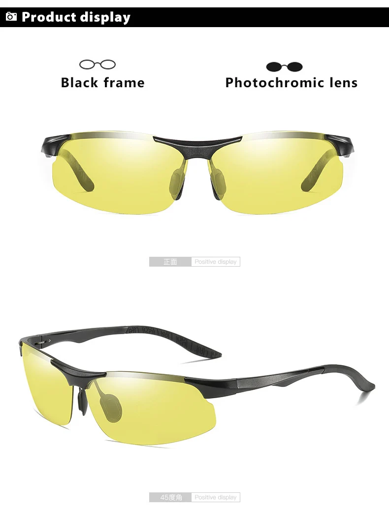 Aluminium Magnesium Photochrome Polarisierte Sonnenbrille Männer Fahren Gläser Tag Nacht Vision Fahrer Brille Oculos De Sol Masculino – Detail 11