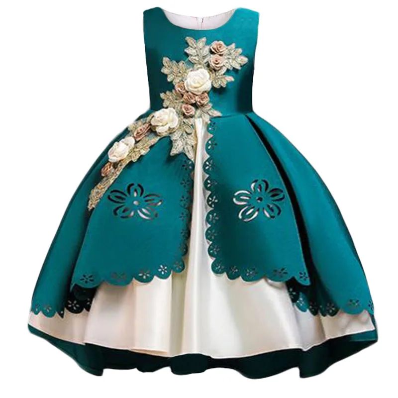 New Baby Girls Flower Dress Christmas Princess Wedding Elegant Kids Elegant Dresses Children Clothing Party Costume Clothes