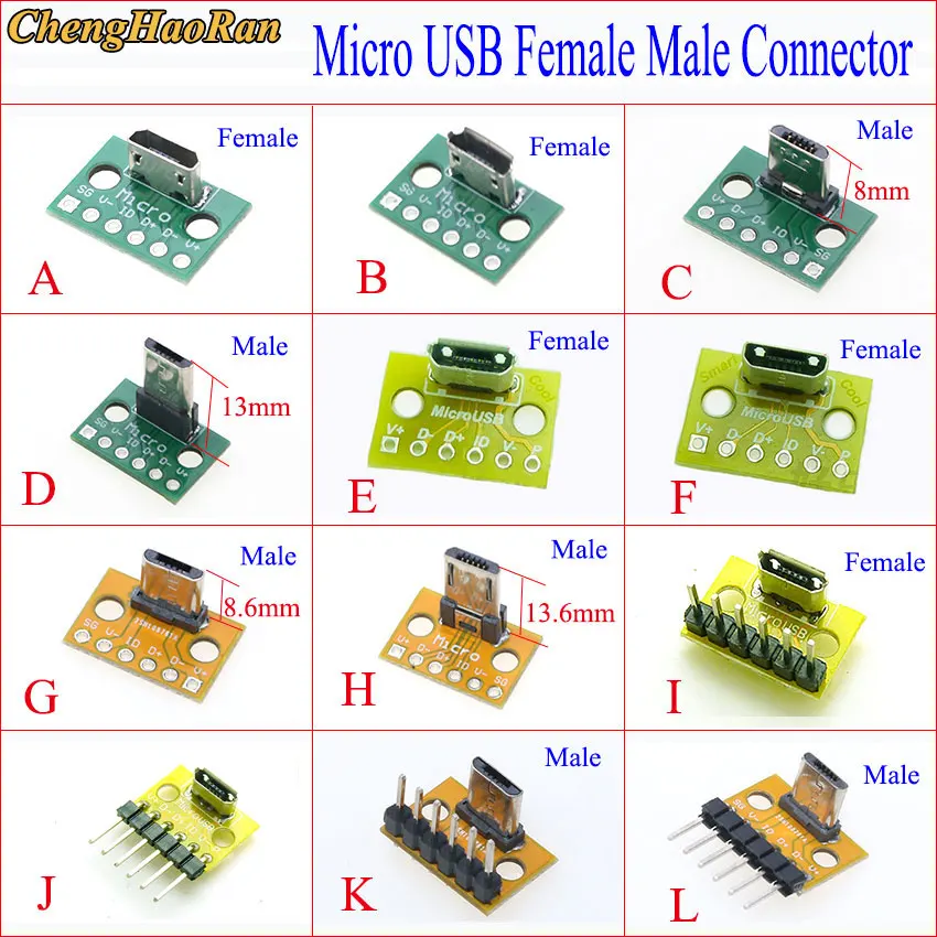 

5-50 шт. вертикальный USB MicroUSB Micro USB Женский Штекерный разъем PCB конвертер адаптер тестовая плата 180 градусов вертикальный
