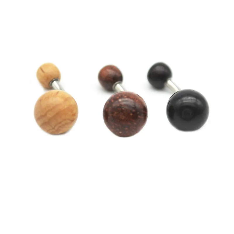 

Wood Belly Button Ring Navel Bar Body Jewelry Mixed Colors Wholesale 50pcs 14Gauge Popular Jewelry for Women