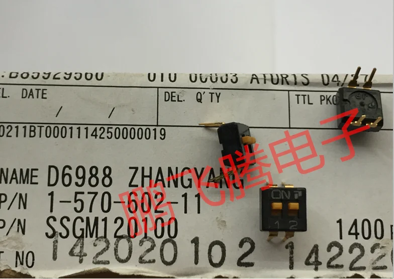 2PCS/lot  Japan  SSGM120100 in-line dial code switch 2-bit 2.54 pitch flat dial code switch