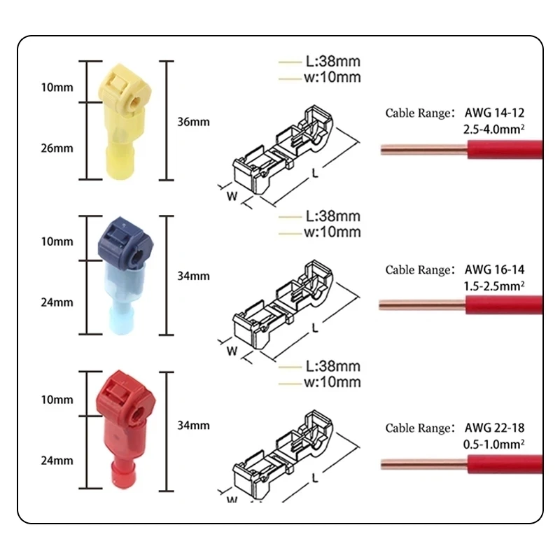 Quick Electrical Cable Connectors Snap Splice Lock Wire Terminal Crimp car Wire Connector  Electric Connector Audio Kit