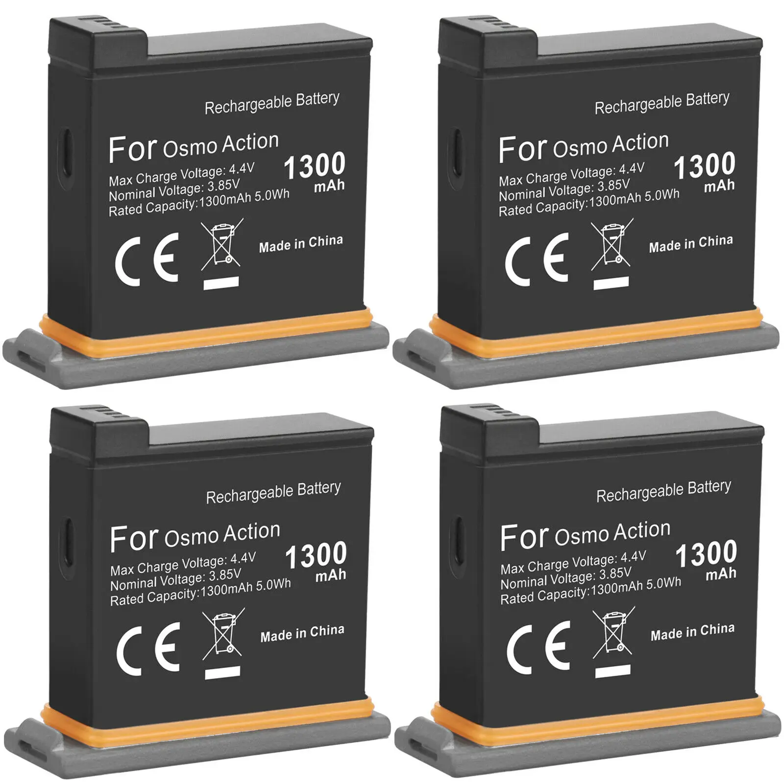 Baterai Aksi 1300MAh OSMO + 3 Port Pengisi Daya Cepat Pintar untuk Kamera Olahraga DJI OSMO
